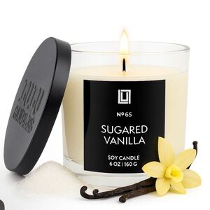 🆕- LULU CANDLES- SUGARED VANILLA LUXURY SCENTED CANDLE | 6 OZ. WITH BLACK LID